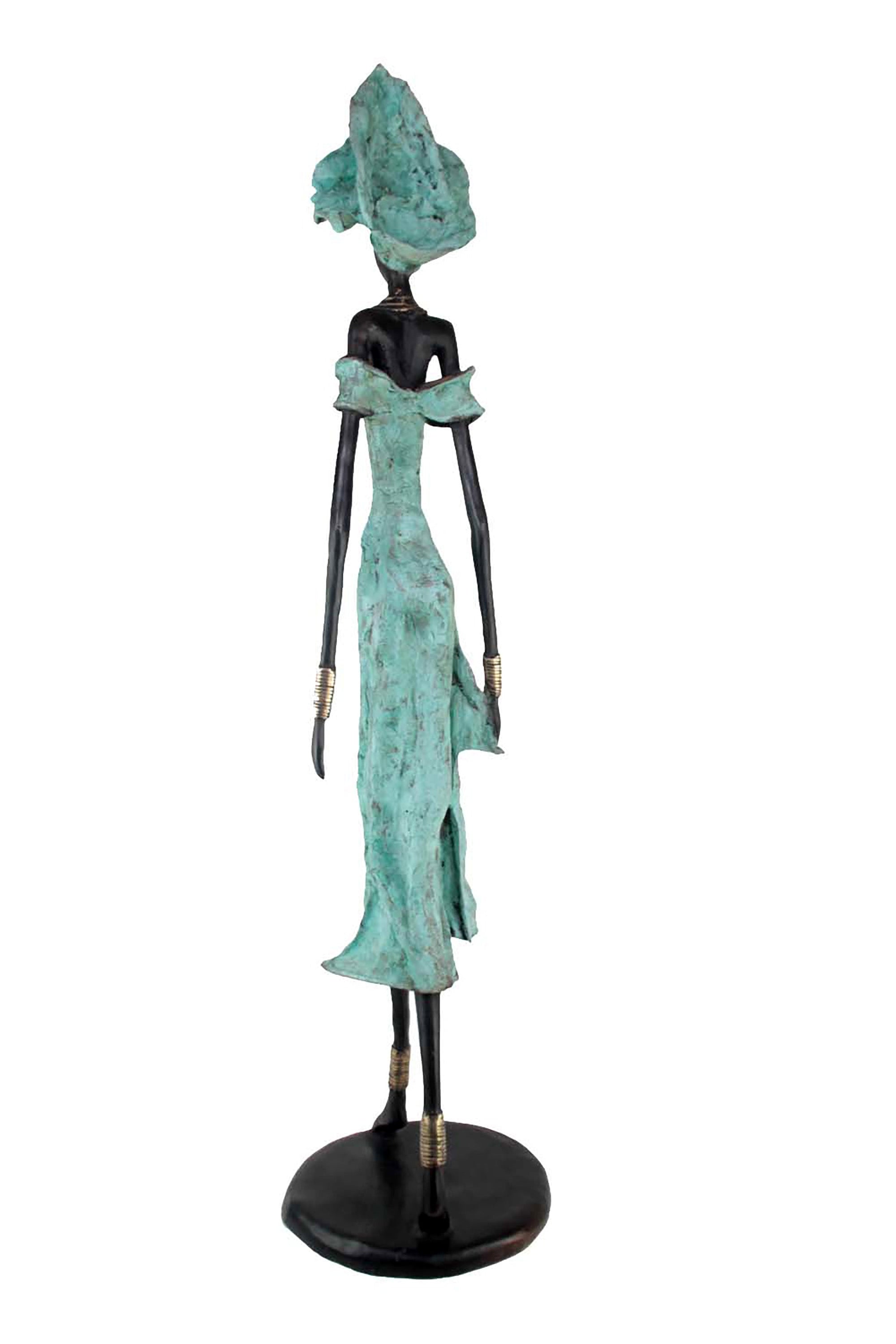 Bronze Issouf 110 cm turquoise n°1 Bronzes d'Afrique