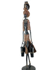 Bronze Issouf femme à 2 seaux 120 cm marron n°1 Bronzes d'Afrique