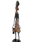 Bronze Issouf femme à 2 seaux 120 cm marron n°1 Bronzes d'Afrique