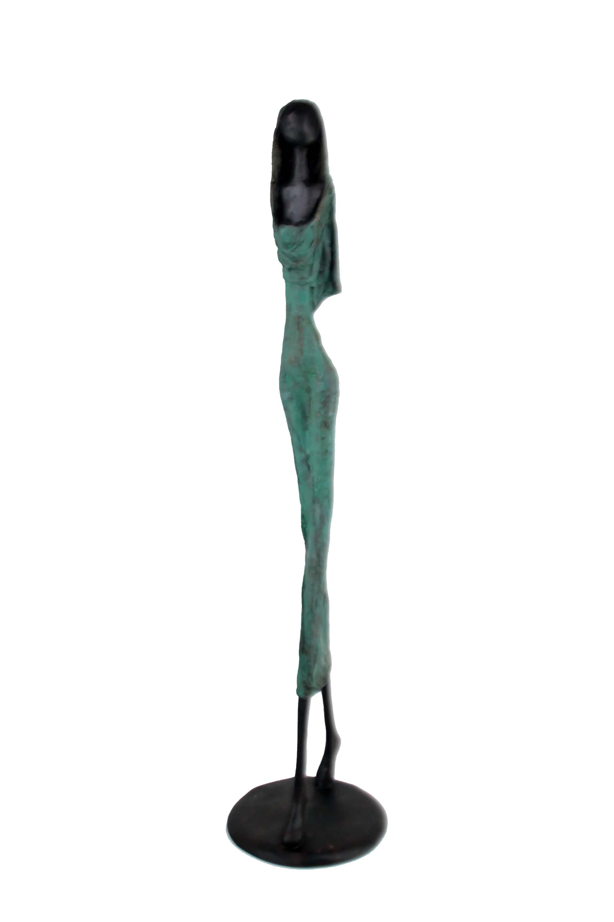 Bronze Issouf 80 cm vert et bleu n°1 Bronzes d'Afrique