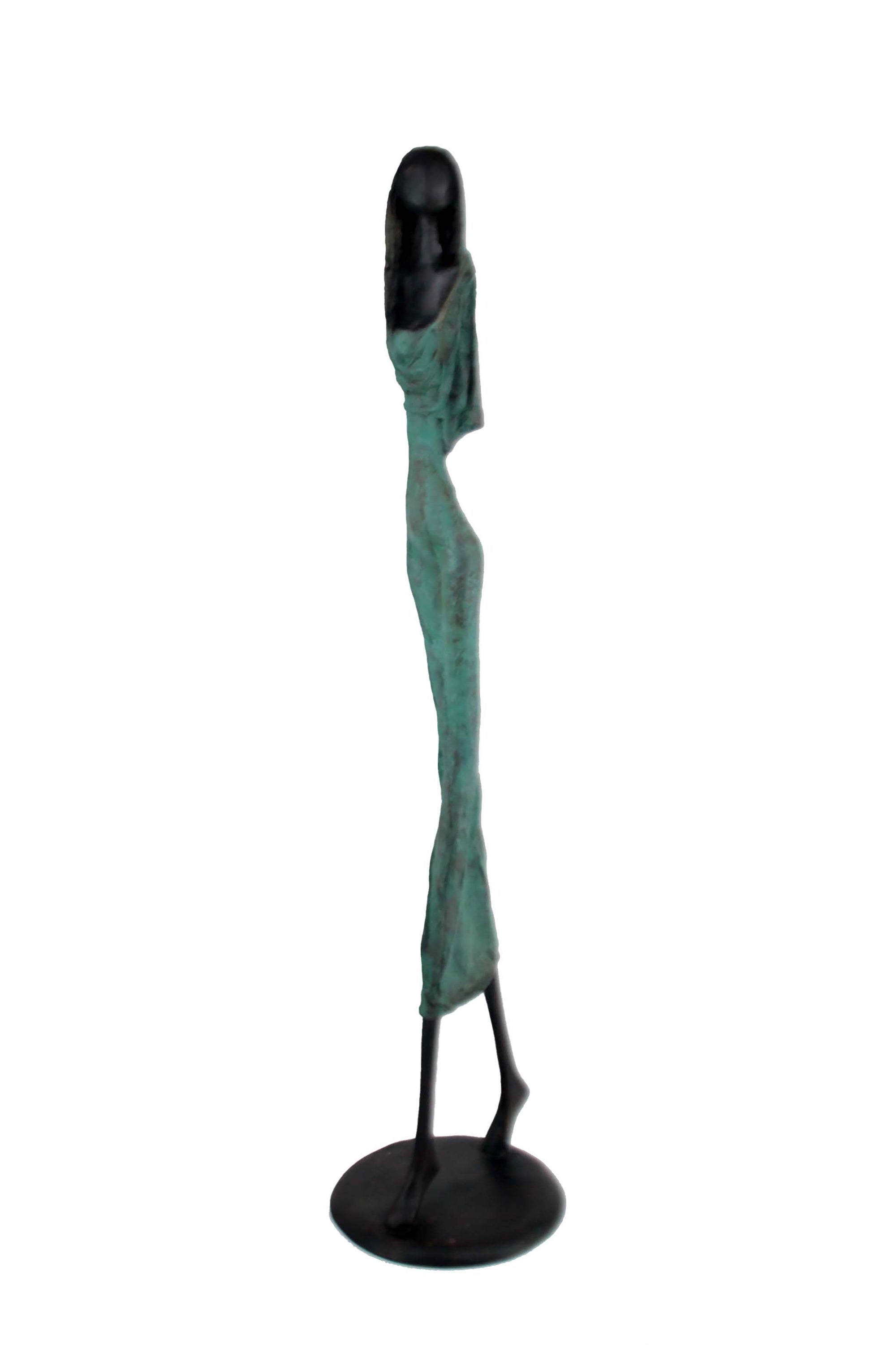 Bronze Issouf 80 cm vert et bleu n°1 Bronzes d'Afrique