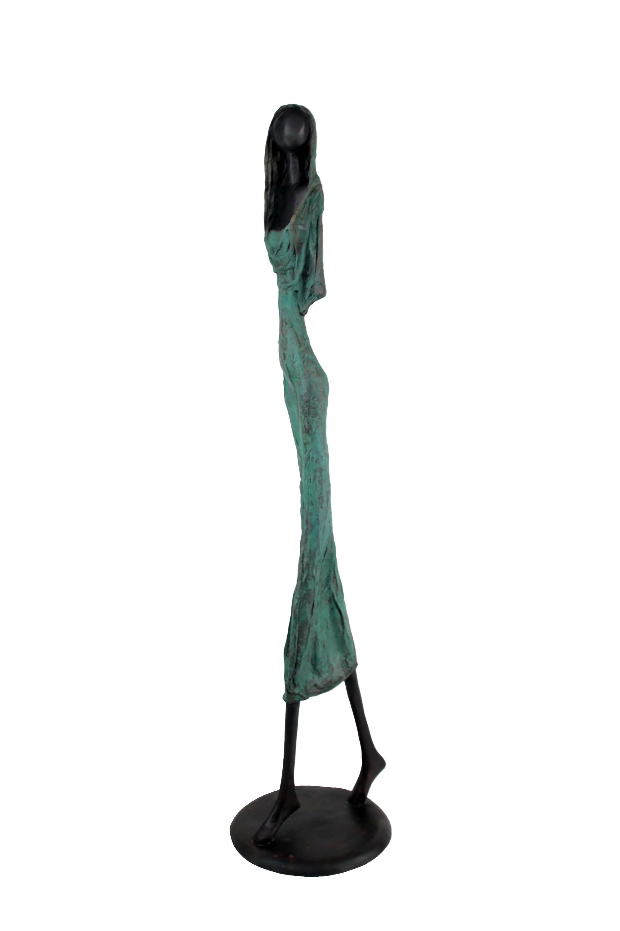 Bronze Issouf 80 cm vert et bleu n°1 Bronzes d'Afrique