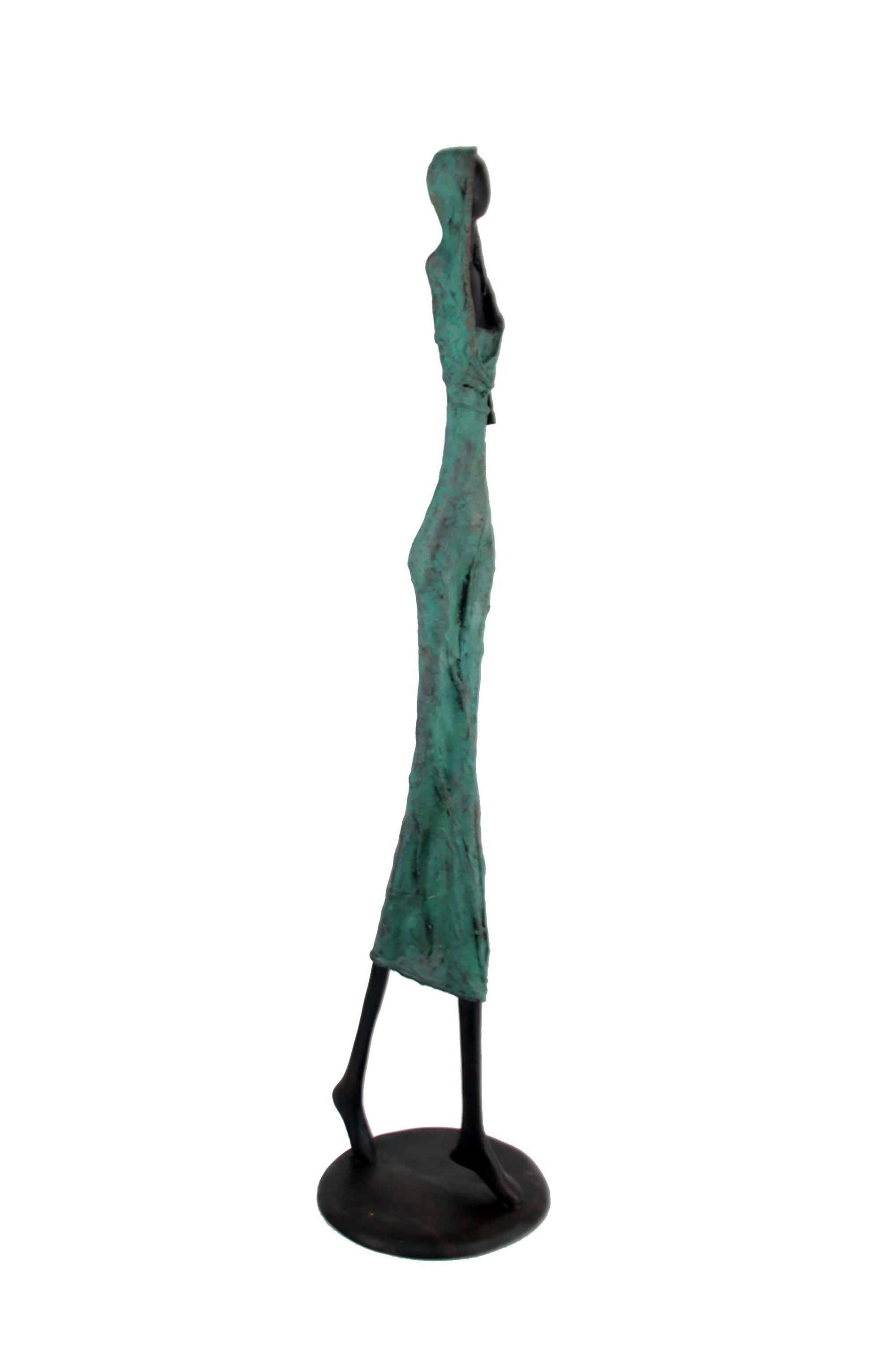 Bronze Issouf 80 cm vert et bleu n°1 Bronzes d'Afrique