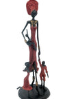 Bronze 3 enfants 35 cm rouge Bronzes d'Afrique