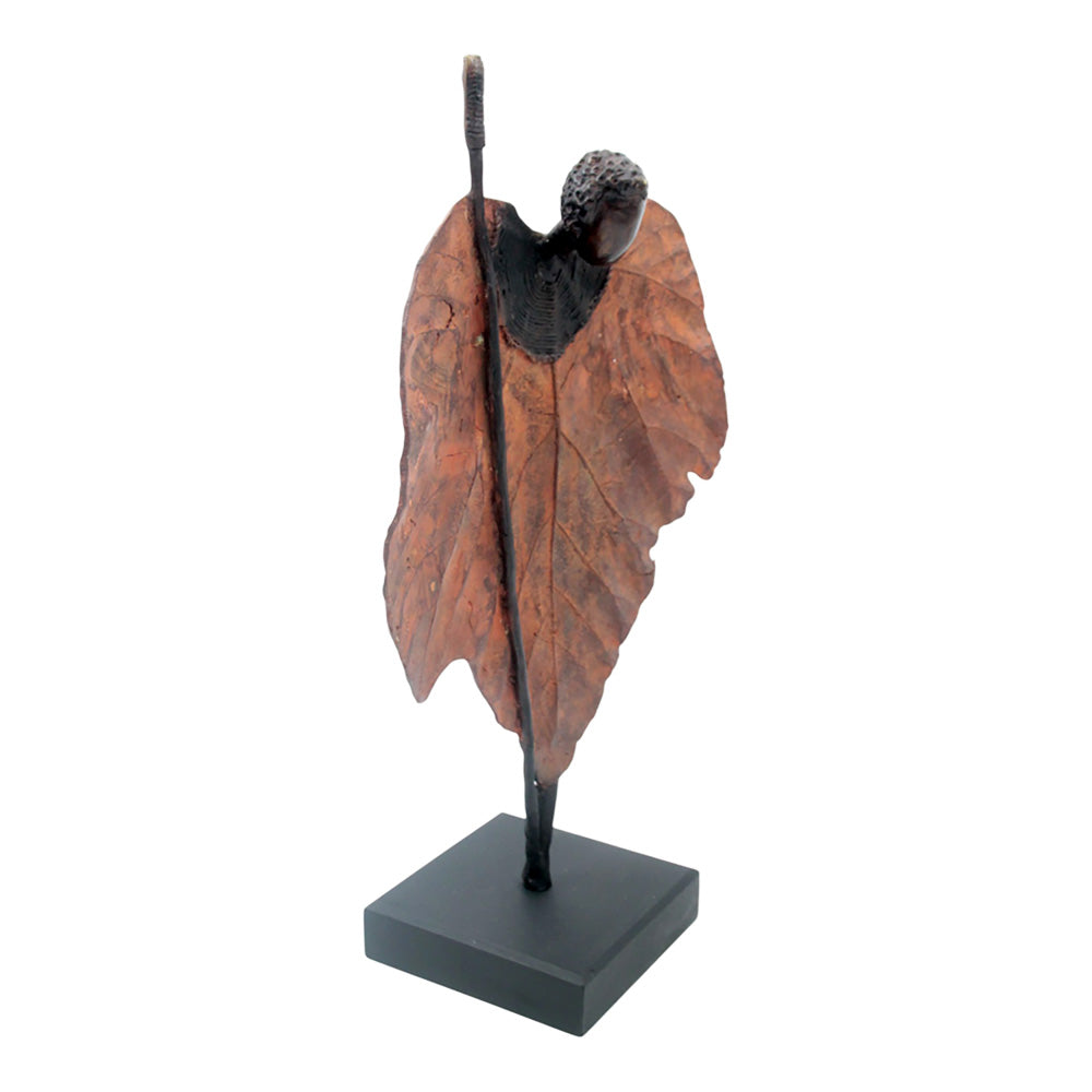 Bronze Feuille simple 45 cm marron n°4 Bronzes d'Afrique