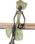 Bronze assis 40 cm vert n°12 Bronzes d'Afrique