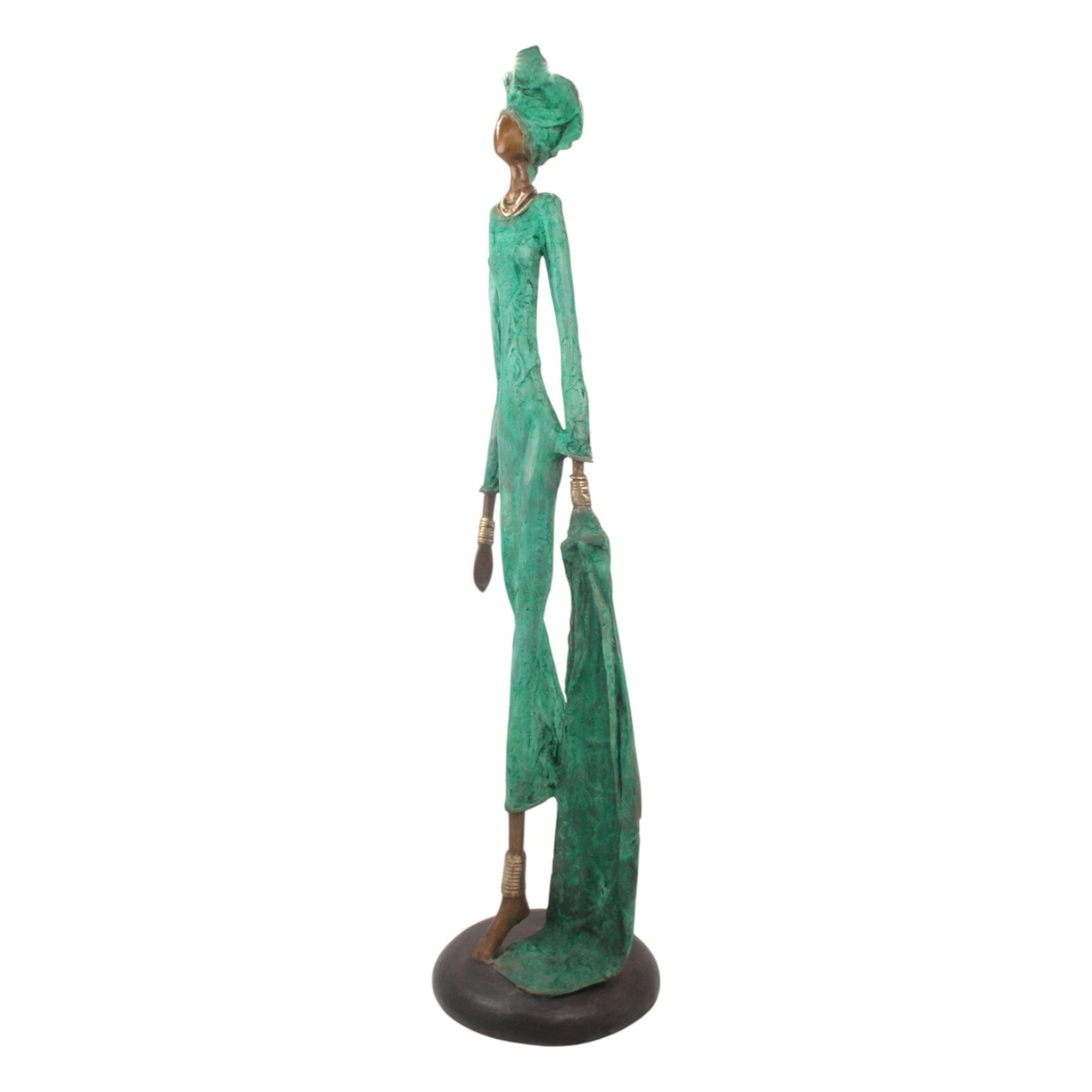 Bronze Issouf 80 cm vert n°2 Bronzes d'Afrique