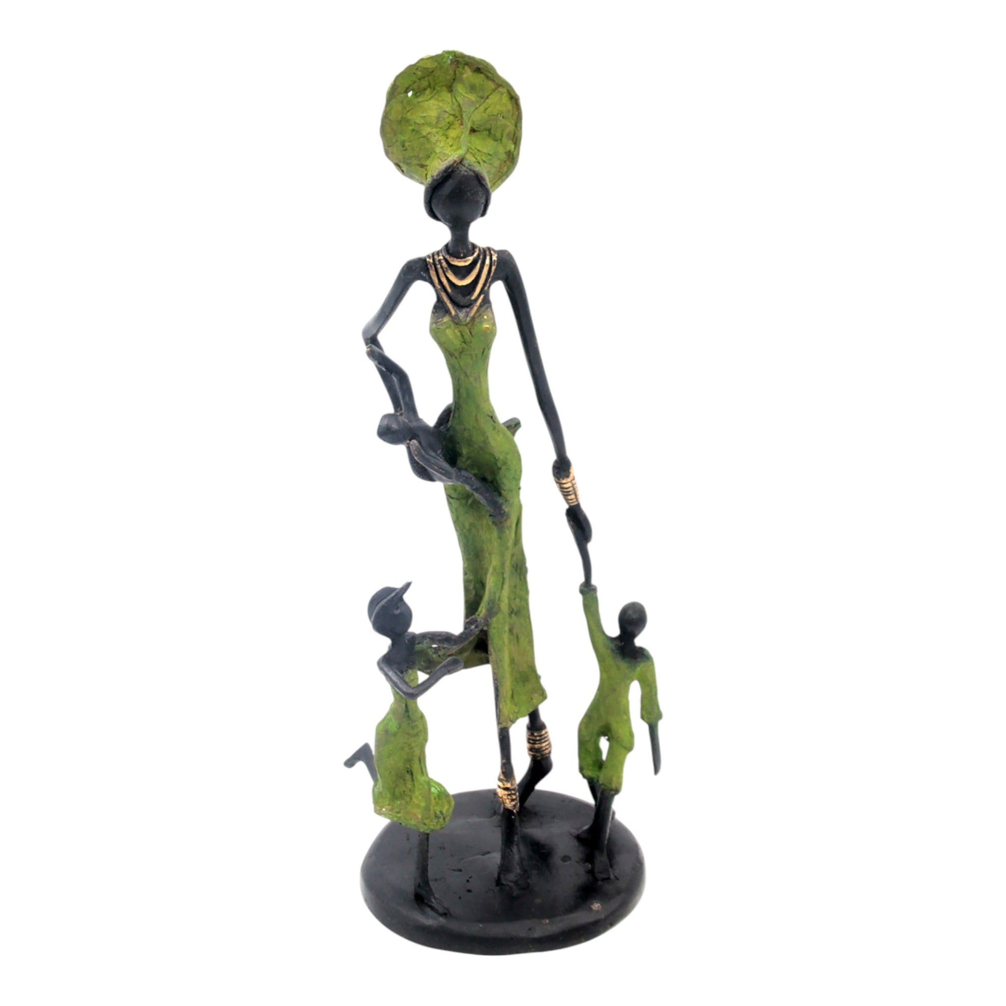 Bronze 3 enfants 35 cm vert Bronzes d'Afrique