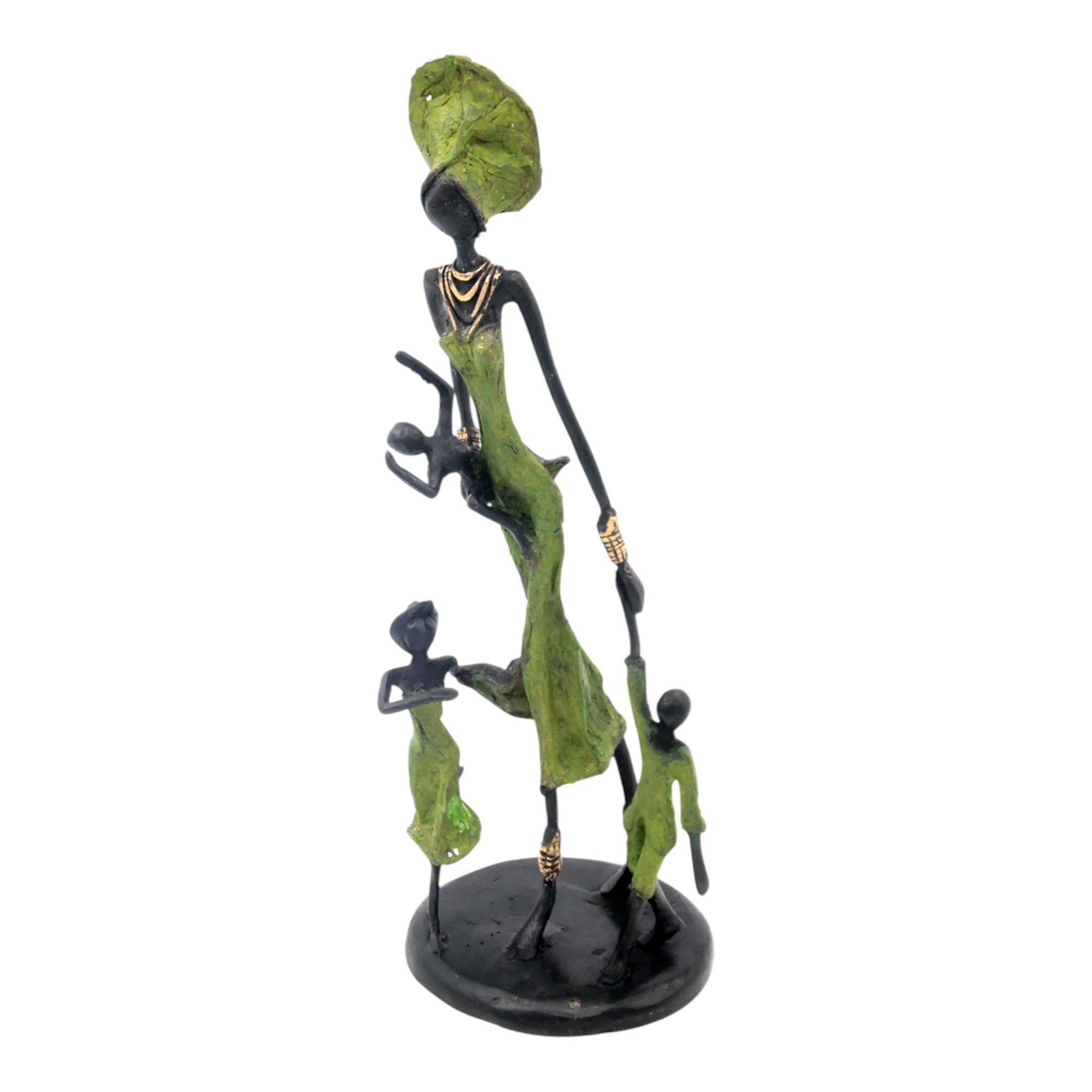 Bronze 3 enfants 35 cm vert Bronzes d'Afrique