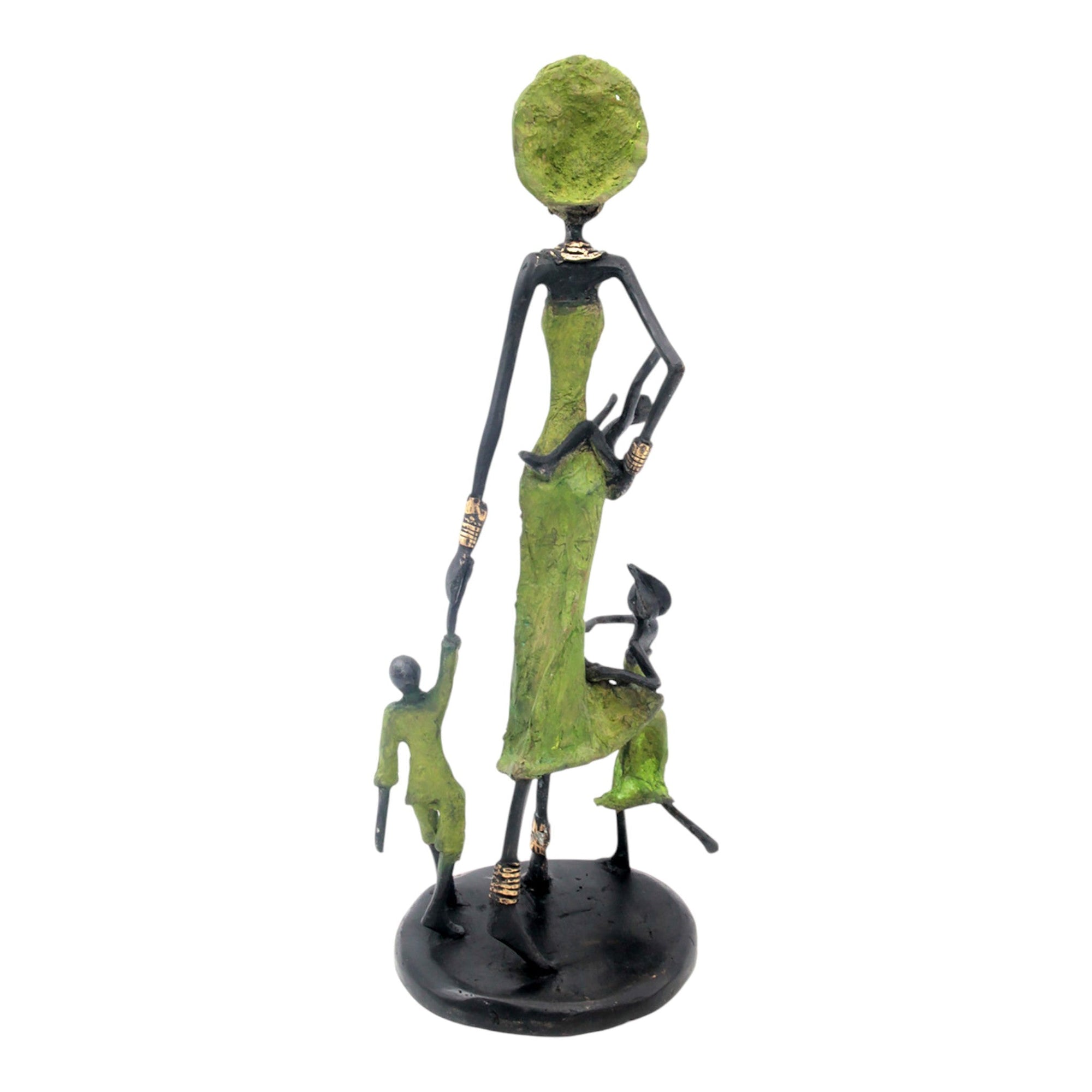 Bronze 3 enfants 35 cm vert Bronzes d'Afrique