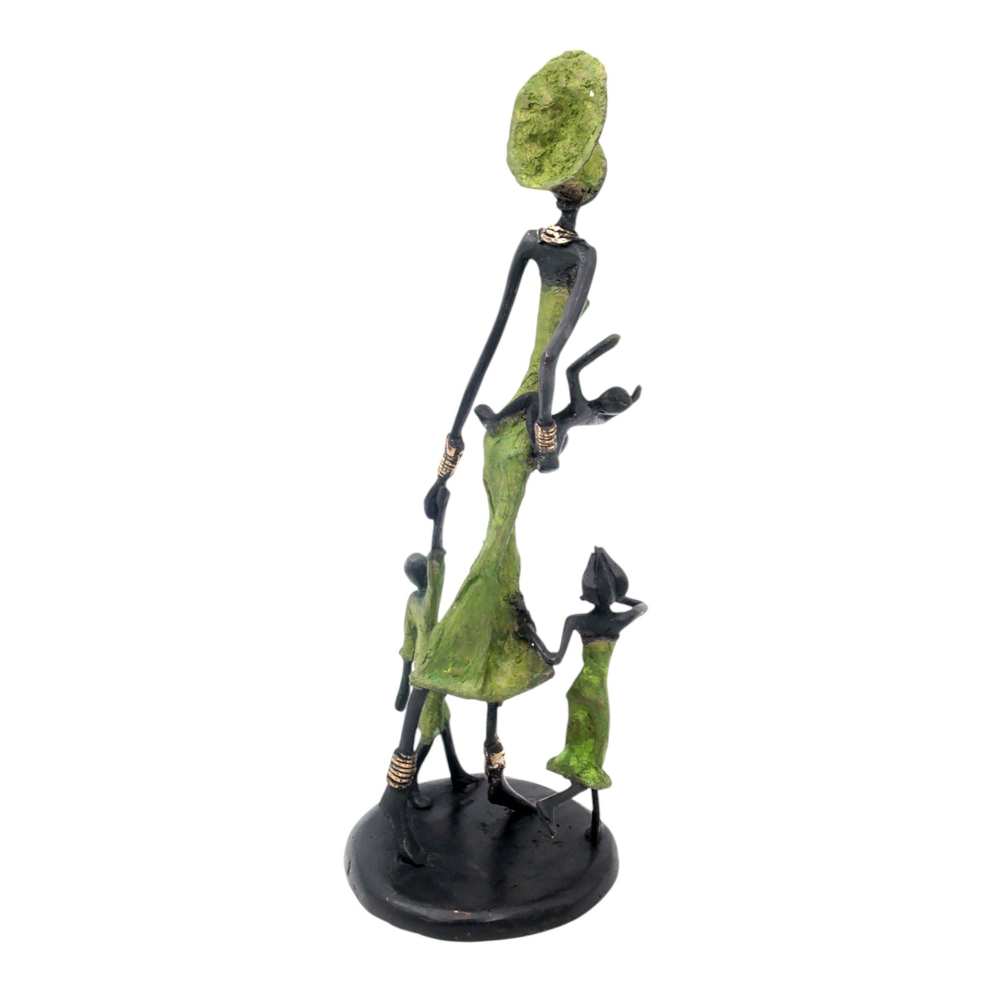 Bronze 3 enfants 35 cm vert Bronzes d'Afrique