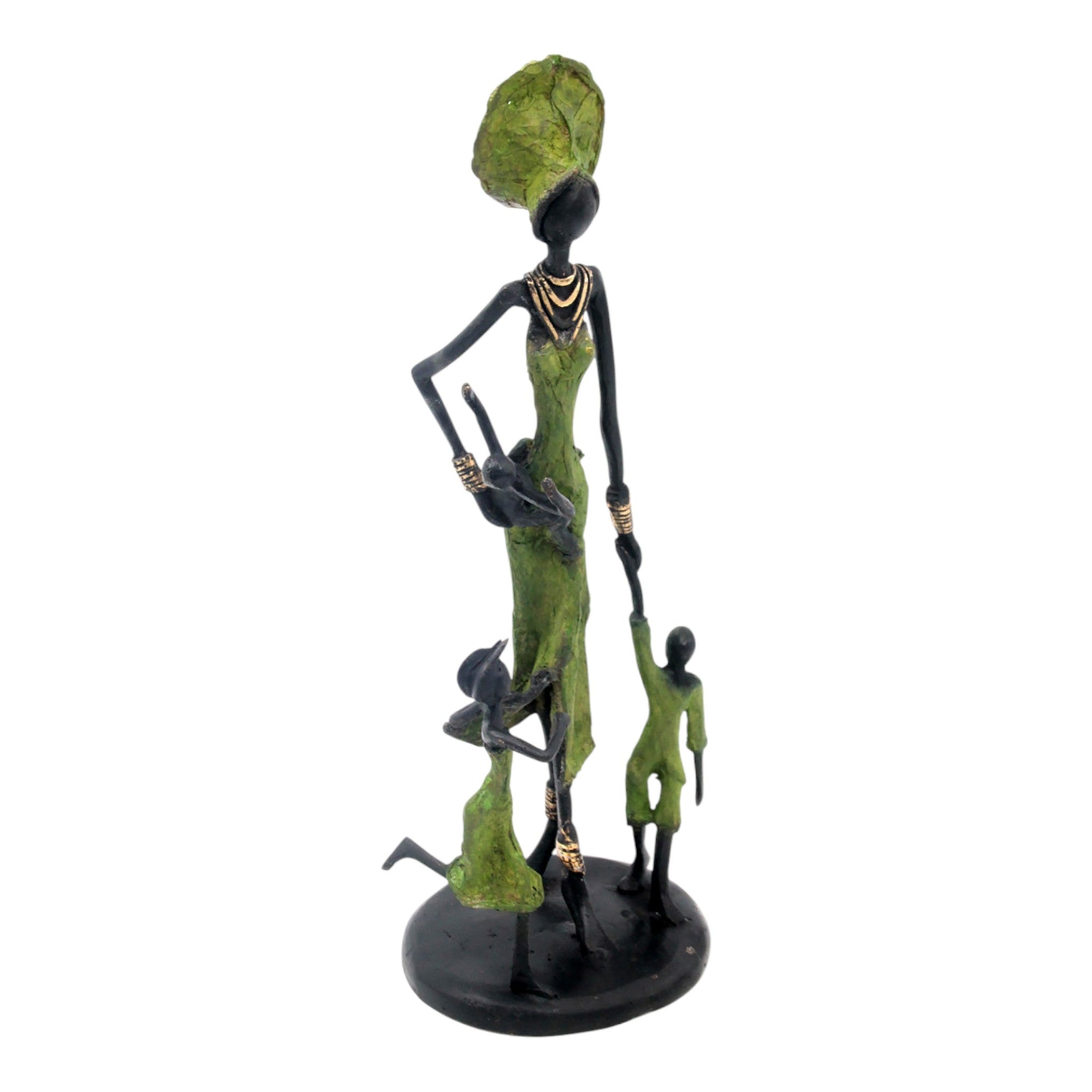 Bronze 3 enfants 35 cm vert Bronzes d'Afrique