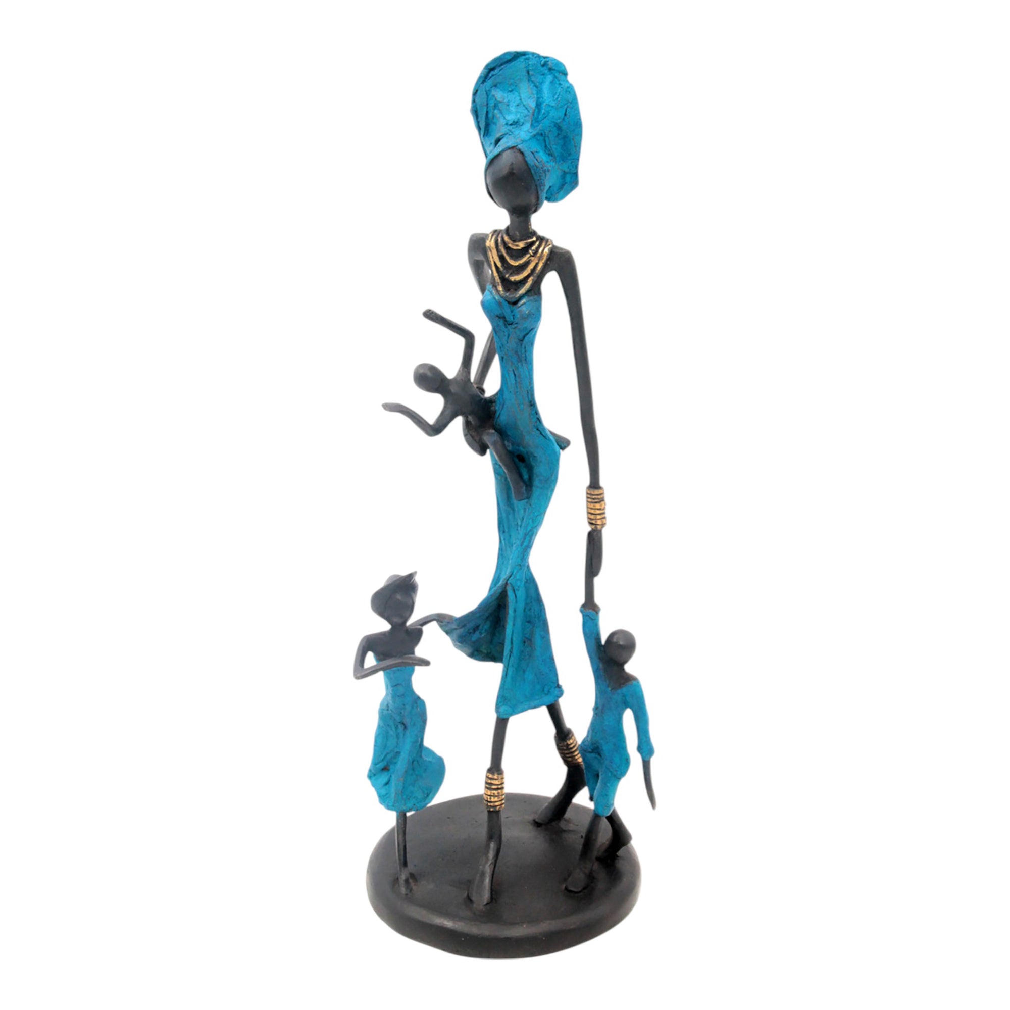 Bronze 3 children blue - 35 cm  