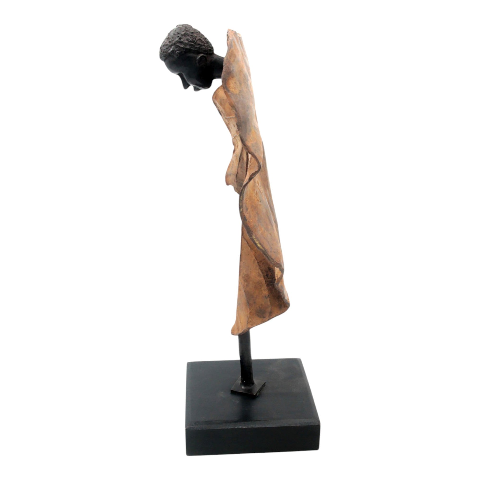 Bronze Feuille simple 45 cm marron n°3 Bronzes d'Afrique