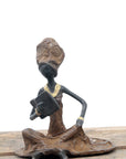 Bronze assis au sol 25 cm marron n°1 Bronzes d'Afrique