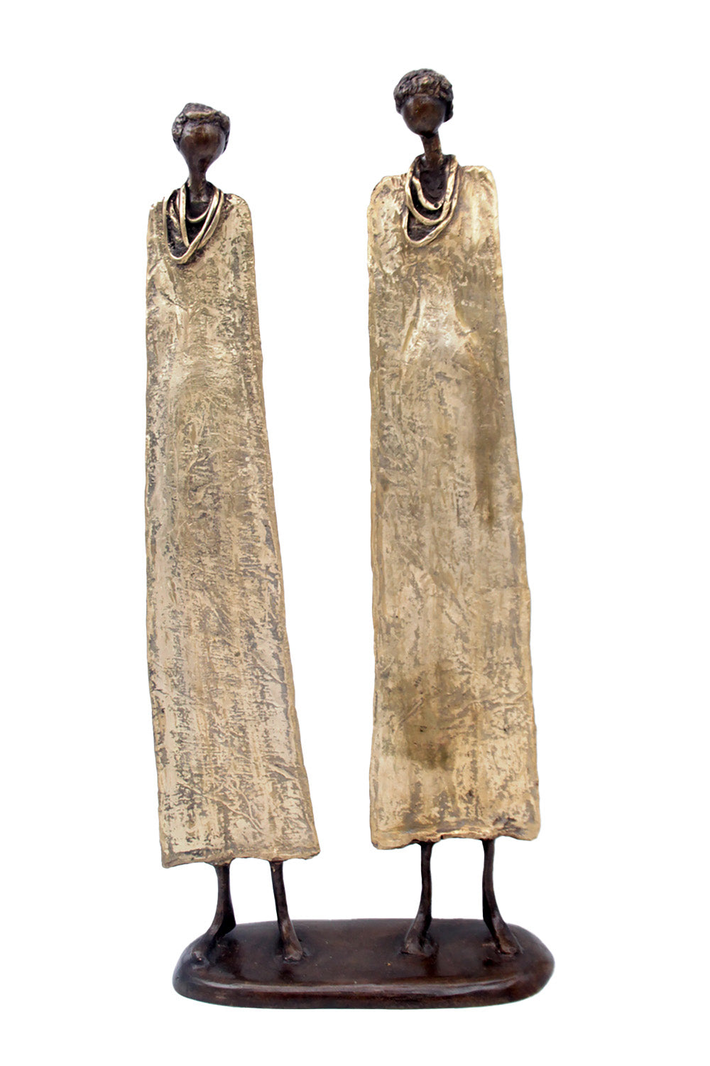 Couple plat 55 cm doré Bronzes d'Afrique