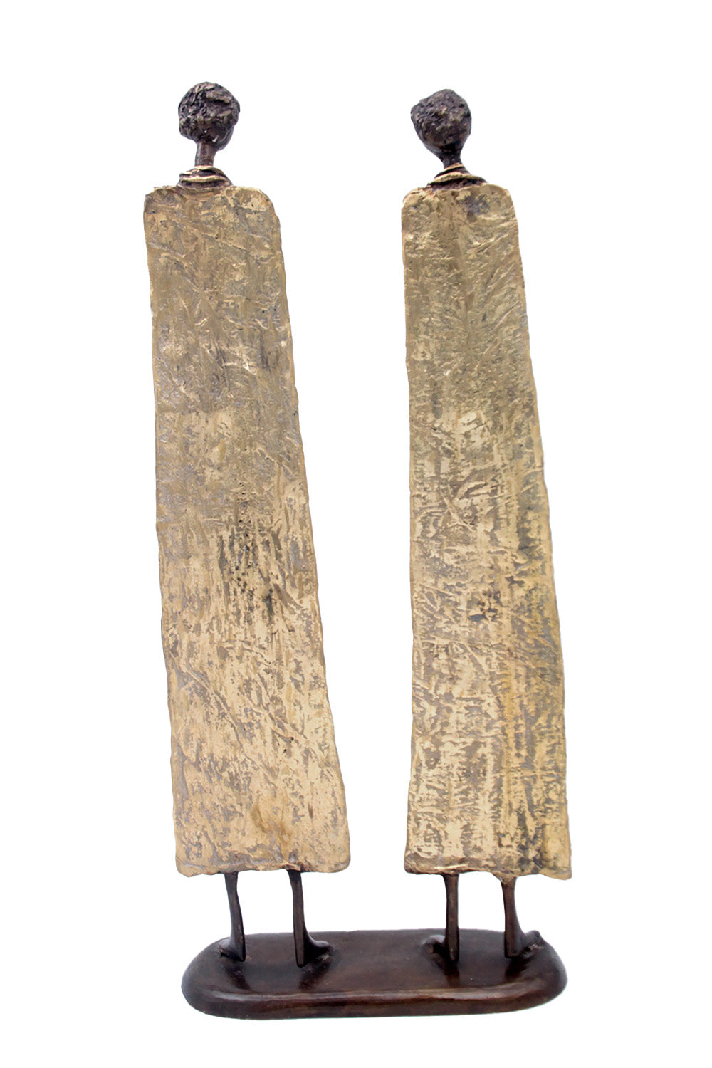 Couple plat 55 cm doré Bronzes d'Afrique