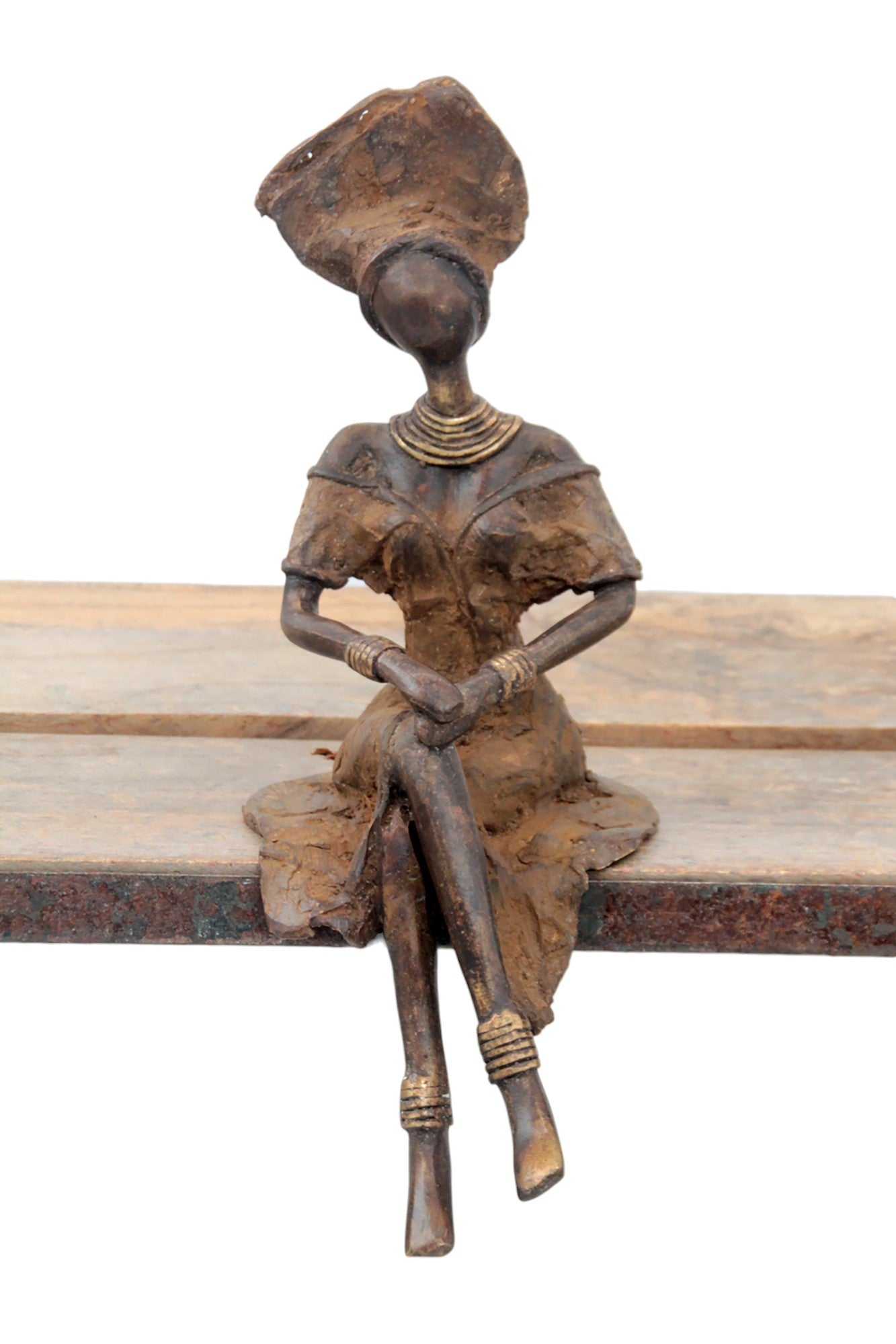 Bronze assis 25 cm marron n°8 