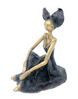 Bronze assis au sol 55 cm noir et doré n°3 Bronzes d'Afrique
