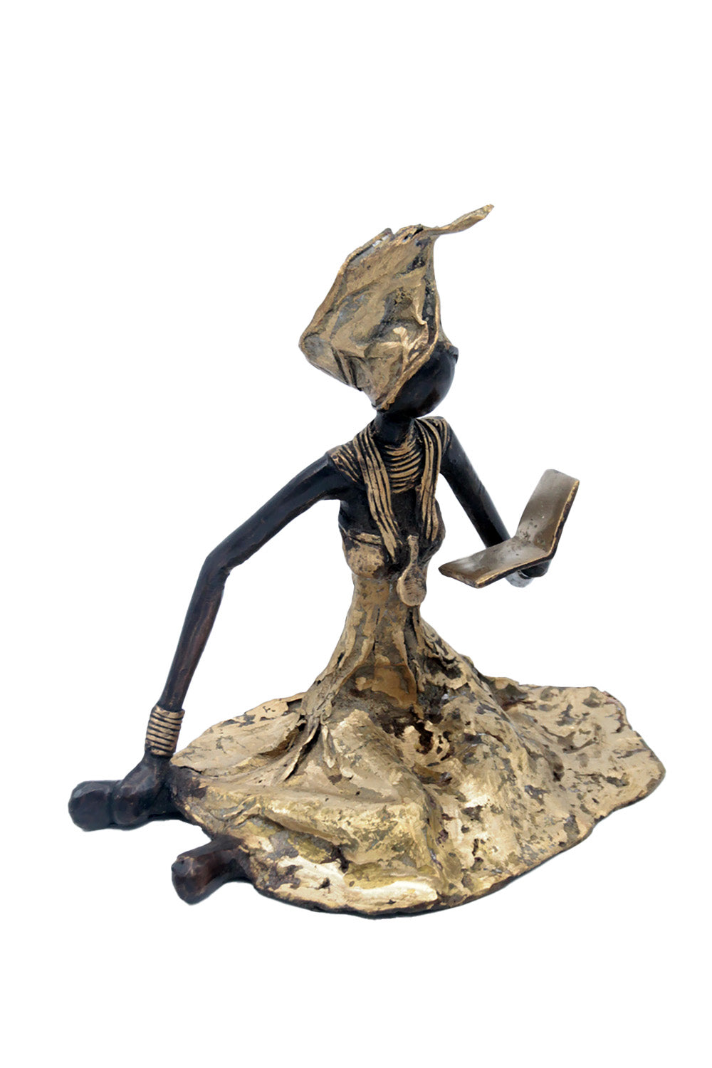 Bronze assis au sol 55 cm doré n°2 Bronzes d'Afrique