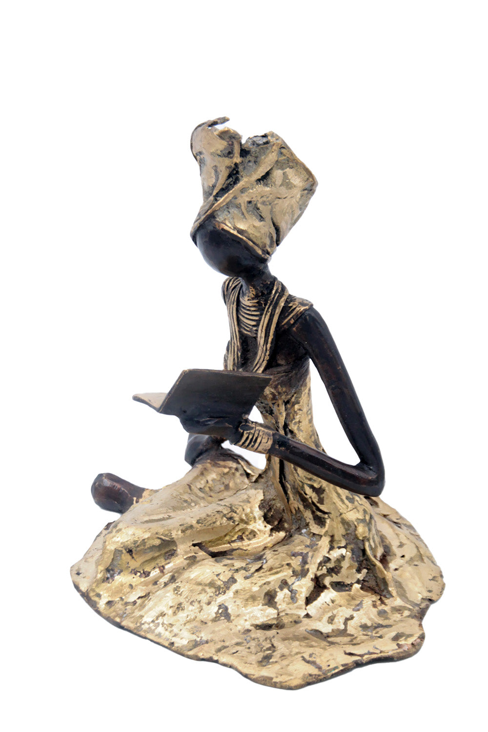 Bronze assis au sol 55 cm doré n°2 Bronzes d'Afrique