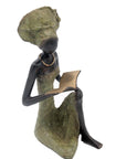 Bronze assis à poser 55 cm vert n°1 Bronzes d'Afrique
