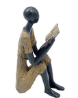 Bronze assis à poser 55 cm vert n°2 Bronzes d'Afrique