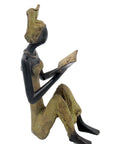 Bronze assis à poser 55 cm vert n°3 Bronzes d'Afrique