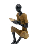 Bronze assis à poser 55 cm vert n°4 Bronzes d'Afrique