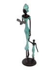 Bronze 35 cm turquoise n°3 
