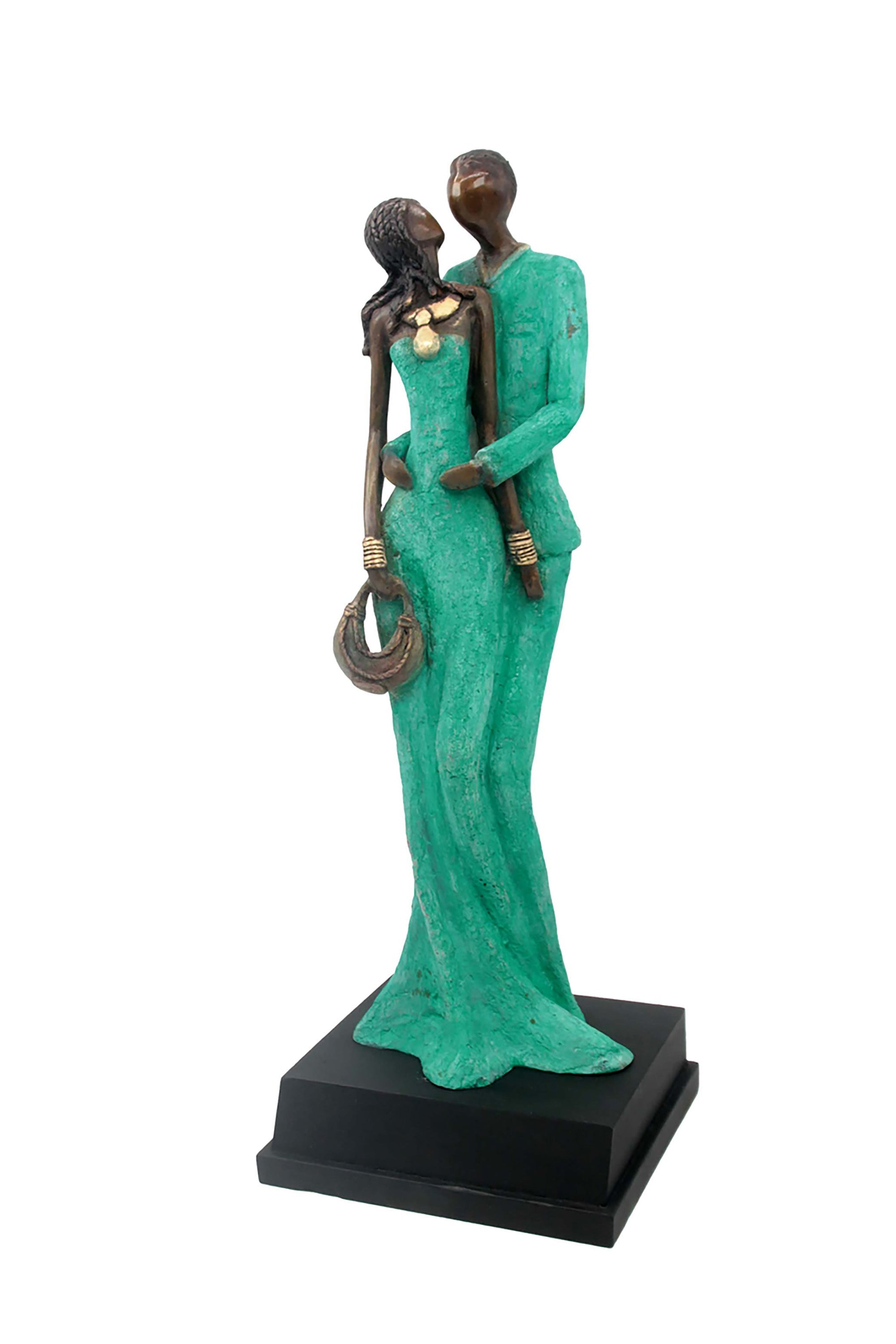 Bronze Issouf couple 55 cm vert n°2 Bronzes d'Afrique