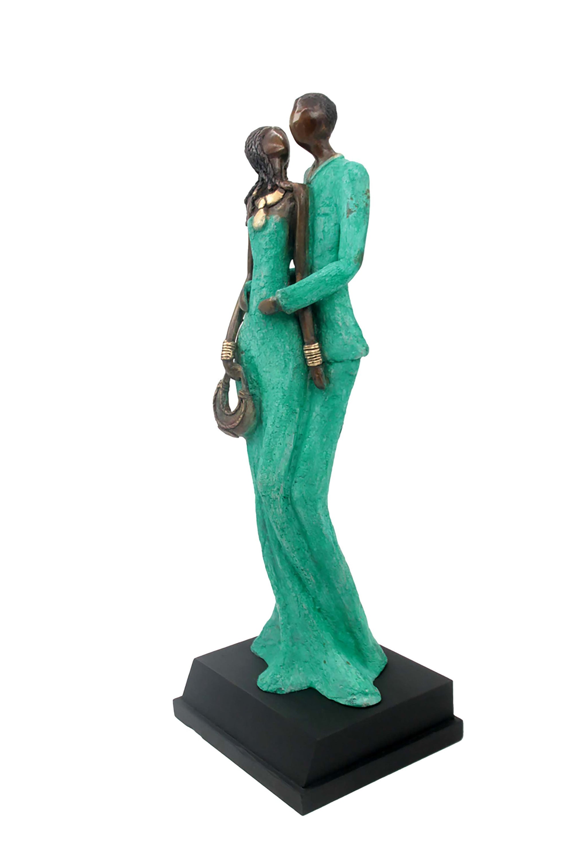 Bronze Issouf couple 55 cm vert n°2 Bronzes d'Afrique