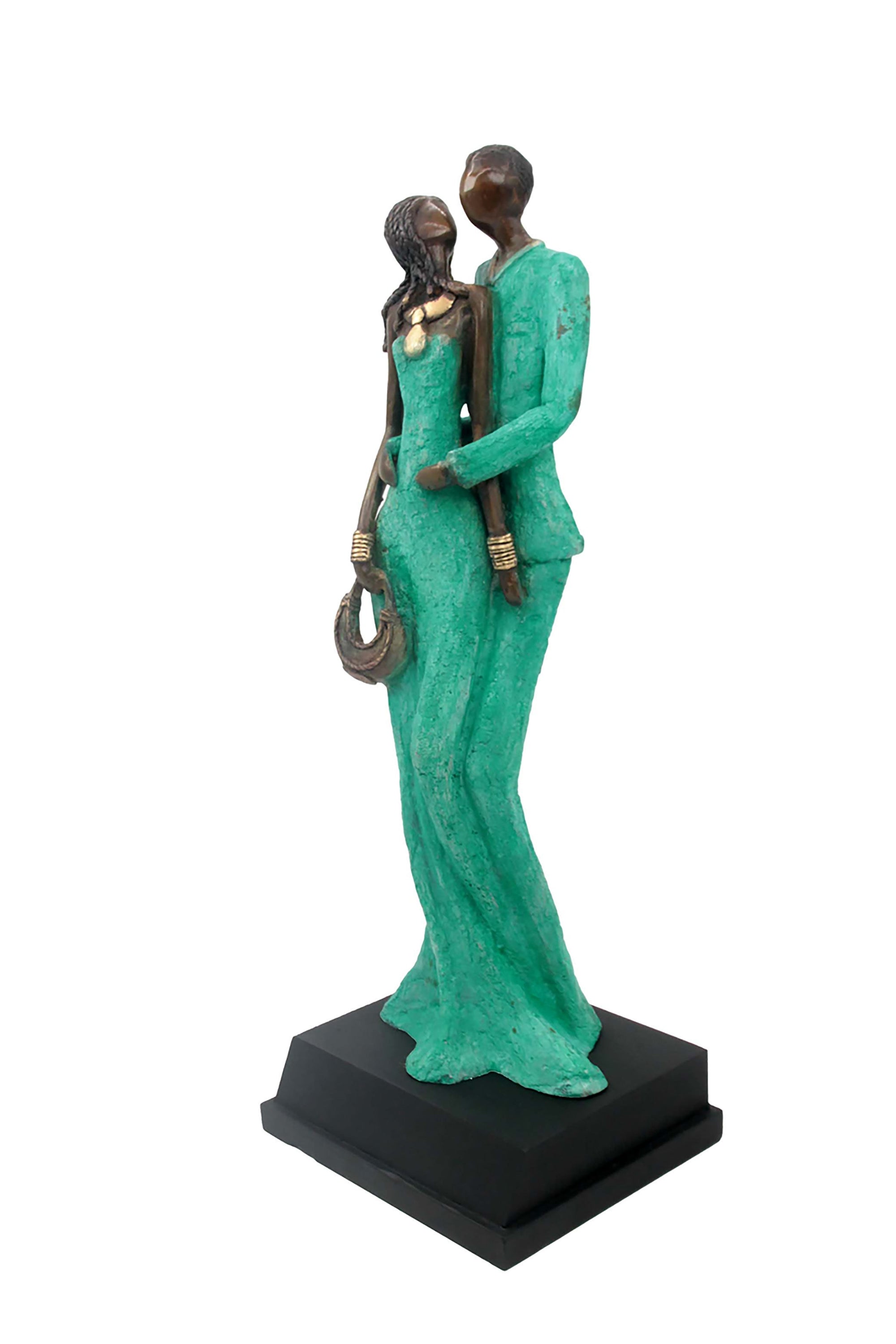 Bronze Issouf couple 55 cm vert n°2 Bronzes d'Afrique