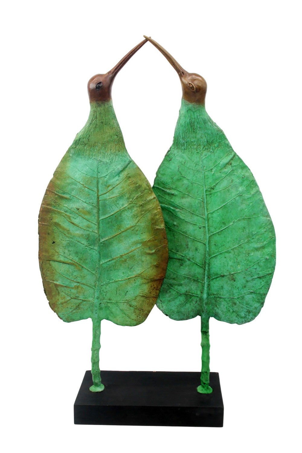 Bronze Feuille Couple oiseaux 