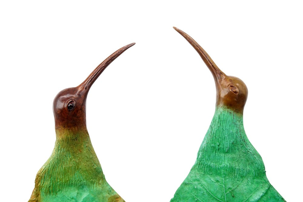 Bronze Feuille Couple oiseaux n°2 