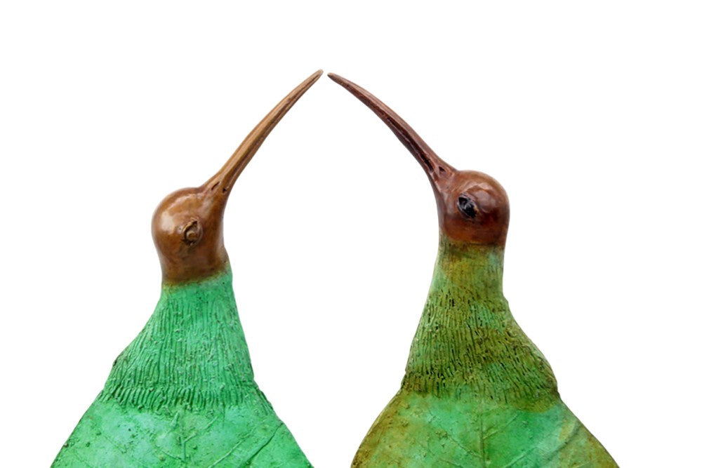 Bronze Feuille Couple oiseaux n°3 