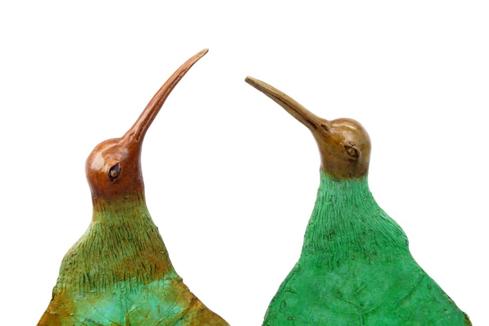 Bronze Feuille Couple oiseaux n°4 