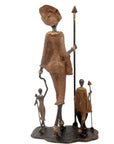 Famille Massaï 50 cm marron n°1 Bronzes d'Afrique