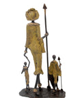 Famille Massaï 50 cm verte n°1 Bronzes d'Afrique