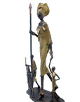 Famille Massaï 50 cm verte n°2 Bronzes d'Afrique