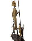 Famille Massaï 50 cm verte n°2 Bronzes d'Afrique