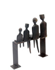 Bronze famille abstraite sur banc 28 cm marron n°2 Bronzes d'Afrique
