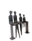 Bronze famille abstraite sur banc 28 cm marron n°3 Bronzes d'Afrique