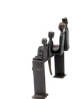 Bronze famille abstraite sur banc 28 cm marron n°3 Bronzes d'Afrique