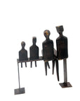 Bronze famille abstraite sur banc 28 cm marron n°3 Bronzes d'Afrique