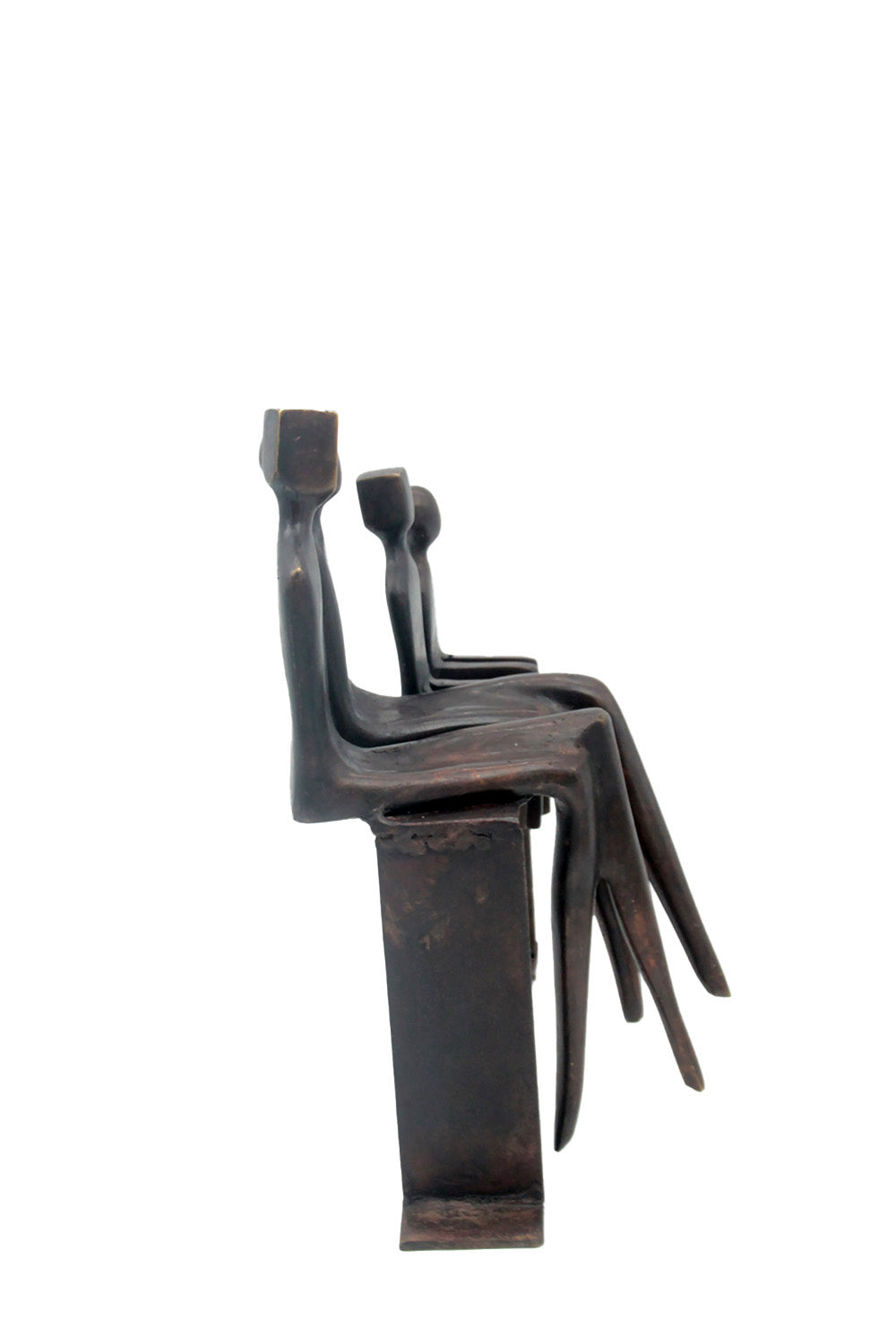 Bronze famille abstraite sur banc 28 cm marron n°3 Bronzes d'Afrique