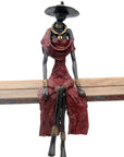 Bronze assis 40 cm rouge n°4 Bronzes d'Afrique