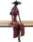 Bronze assis 40 cm rouge n°4 Bronzes d'Afrique