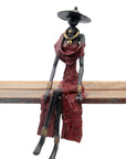 Bronze assis 40 cm rouge n°4 Bronzes d'Afrique