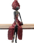 Bronze assis 40 cm rouge n°11 Bronzes d'Afrique